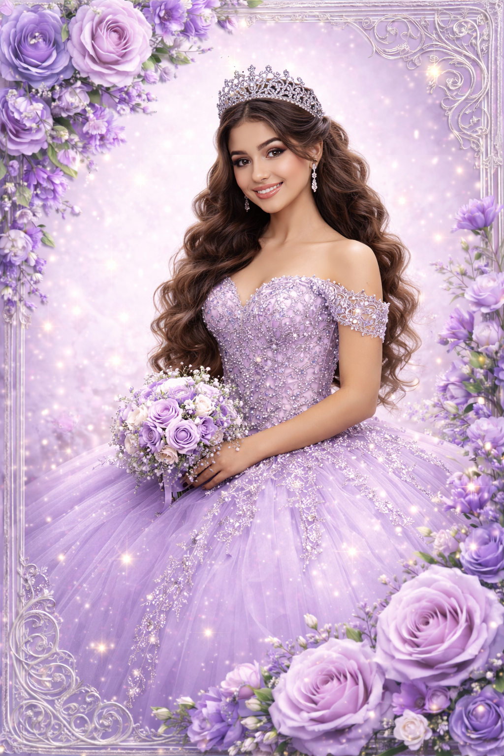Mis 15 Quinceañera Sentada